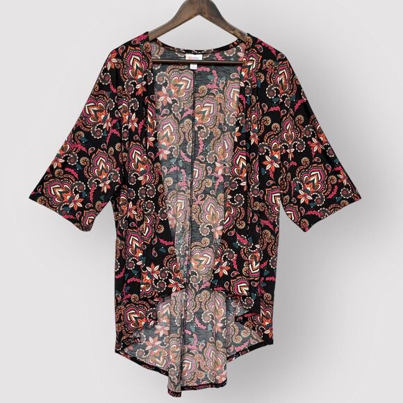 LuLaRoe Open Cardigan Women S Multicolor Boho Dolman Short Sleeve Stretch D23‎ - Picture 1 of 9